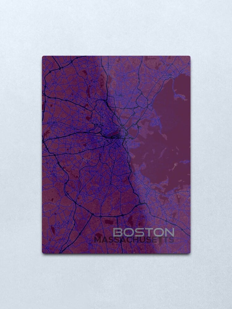 boston map metal